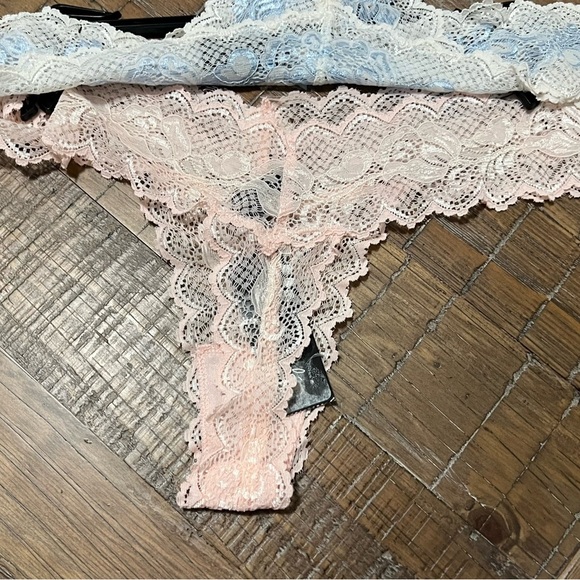 René Rofé Lingerie set of 2 lace sheer thongs - Picture 4 of 6